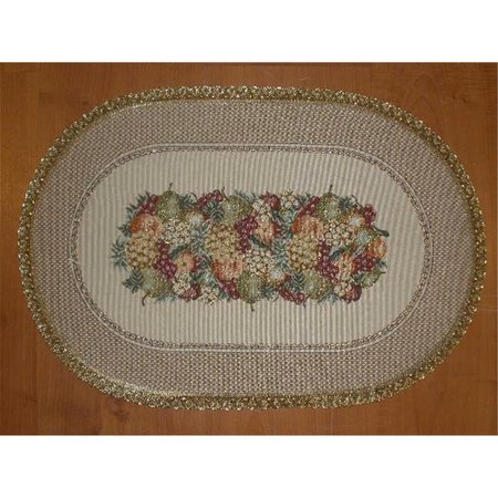 FASTFOOD 14 x 20 in. Begium Doily Sierra Fruits Placemat FA2570220